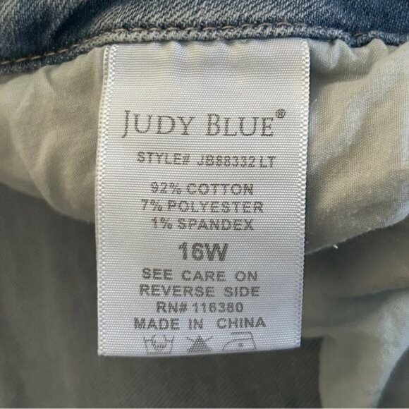 Judy Blue 16W Wide Leg Fit Denim Jeans Braided Waist - Picture 7 of 16